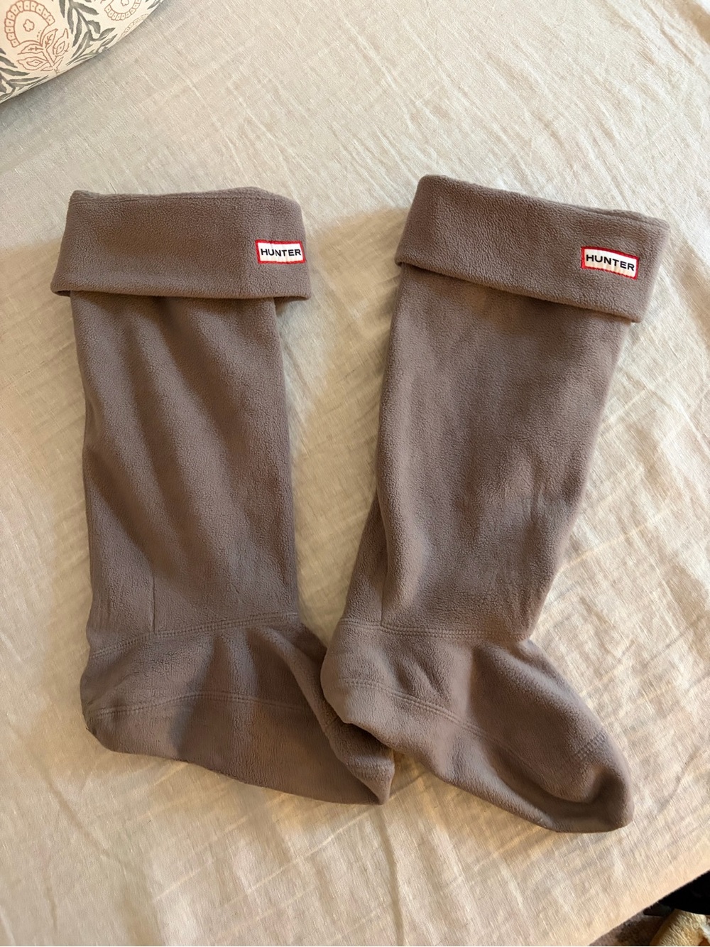 Hunter Tall Fleece Boot Socks - Gray size L